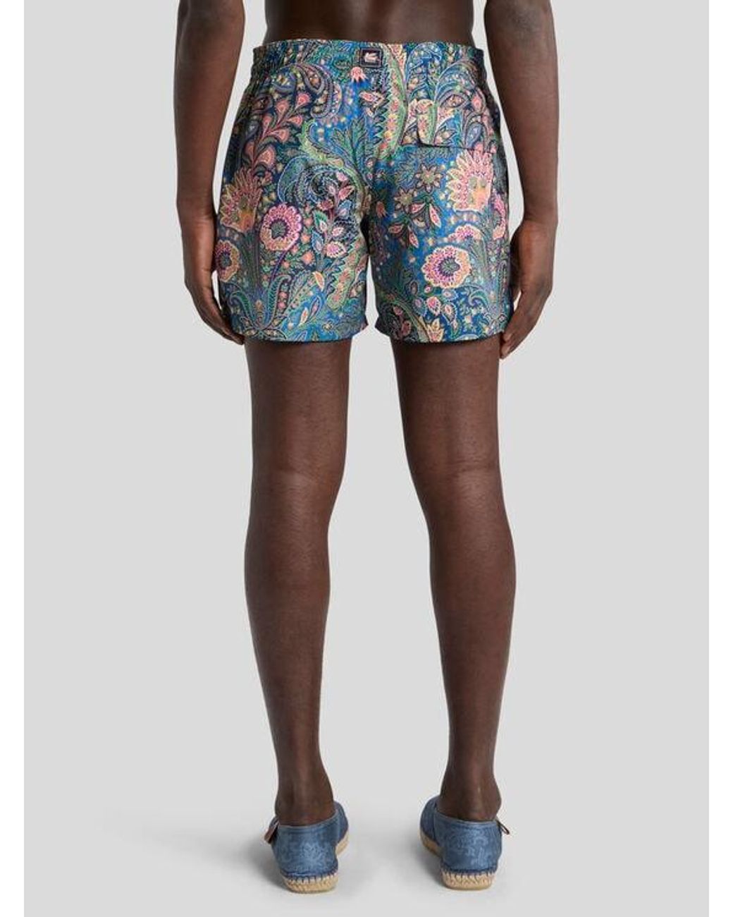 Etro Blue Floral Paisley Swim Shorts for men