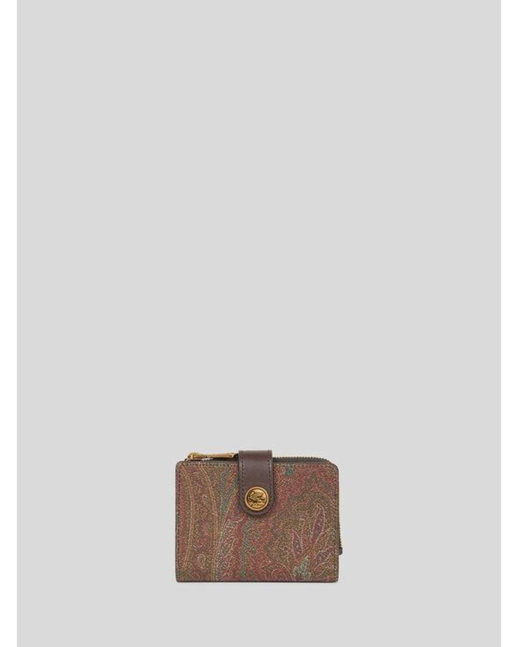 Etro Brown Arnica Wallet With Pegaso Detail