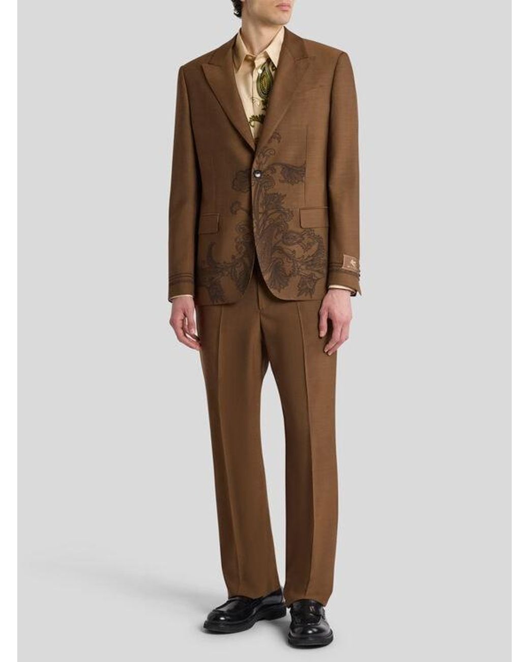 Etro Brown Wool Trousers for men