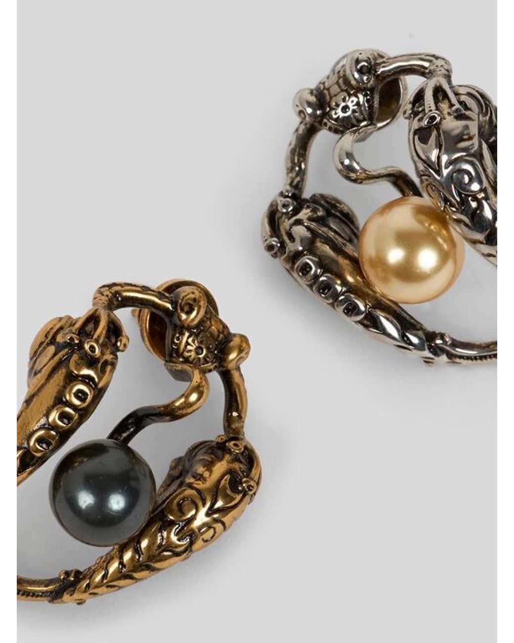 Etro Multicolor Earrings With Pearl Bead And Animal Buckle