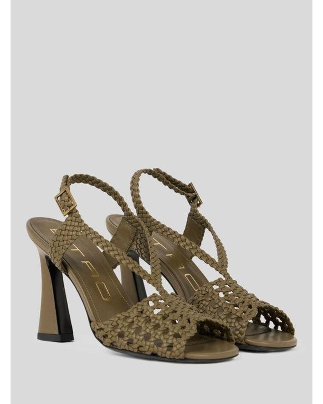 Etro Metallic Woven Sandals
