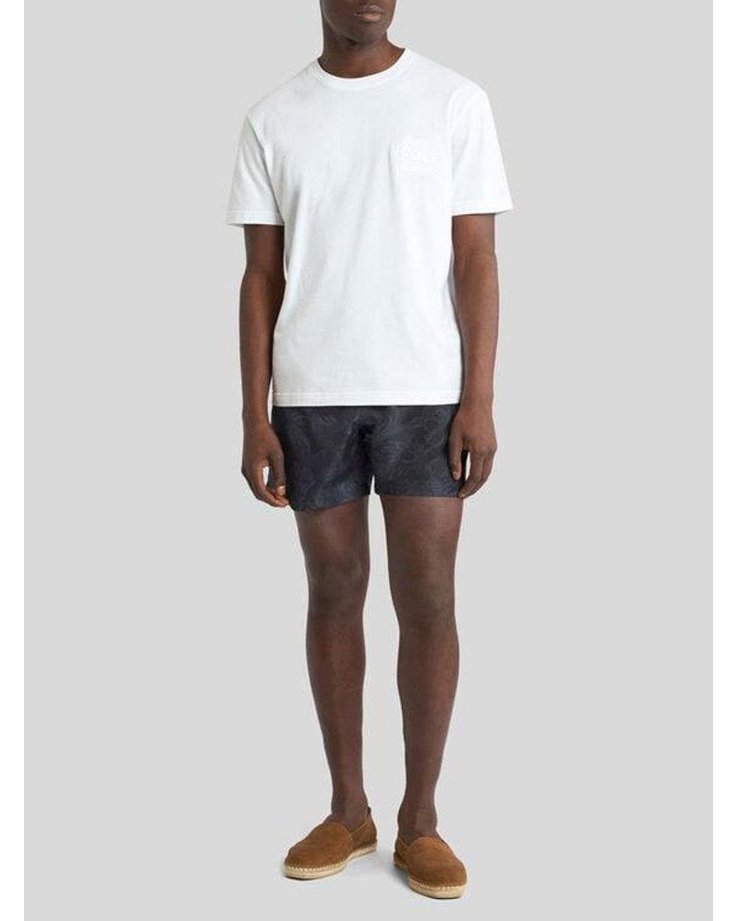 Etro Blue Floral Swim Shorts for men