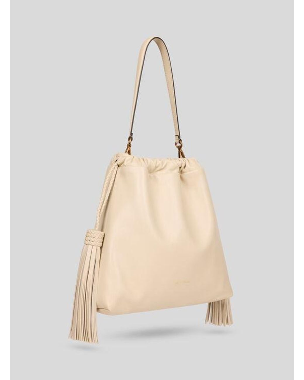 Etro Natural Medium Leather Kalispera Bag With Tassels