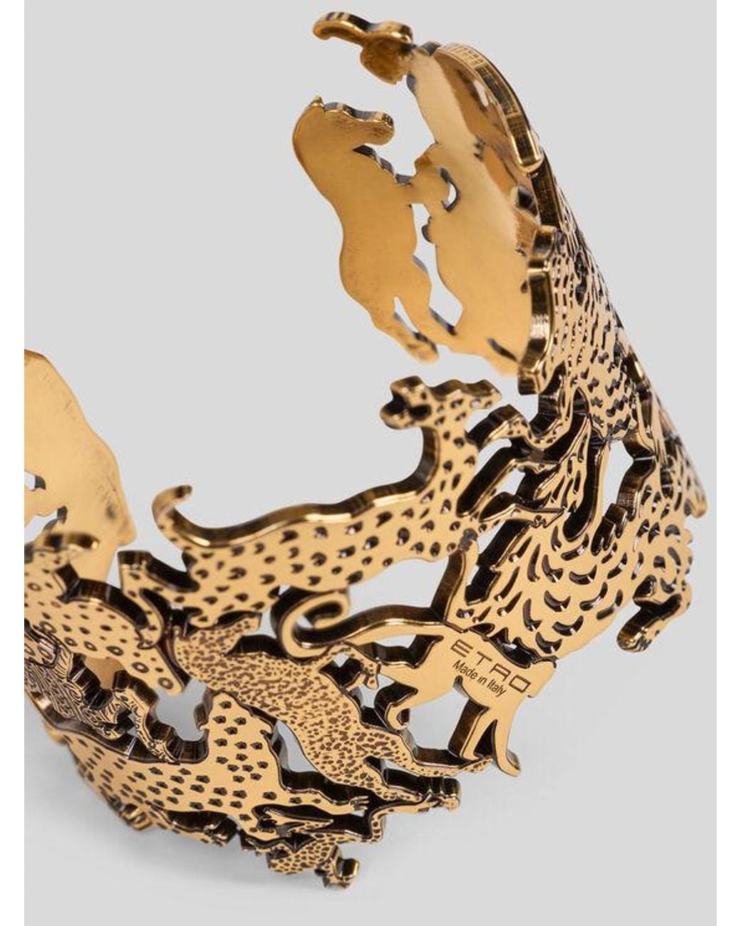 Etro White Cuff Bracelet With Animals