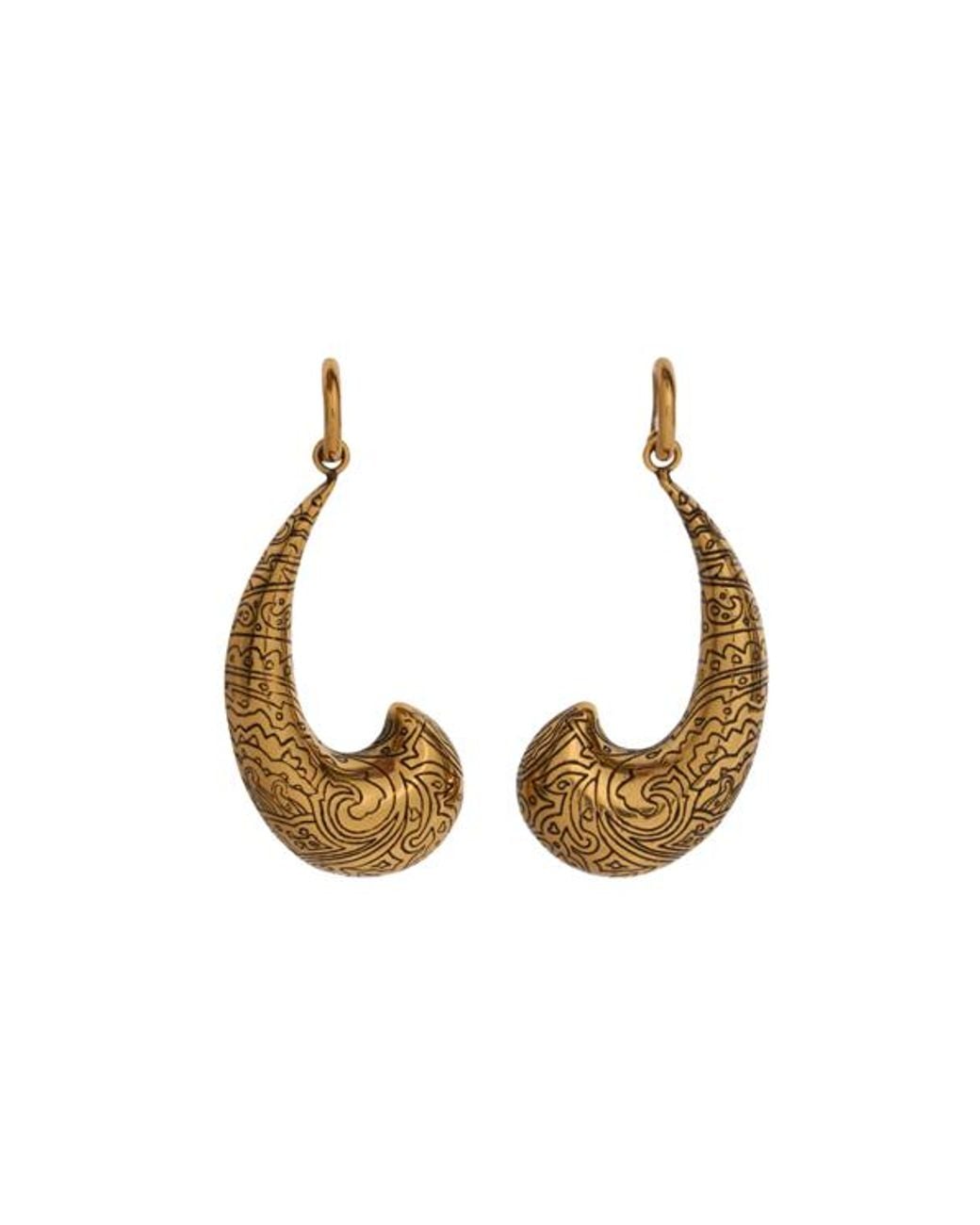 Etro Metallic Enamelled Paisley Earrings