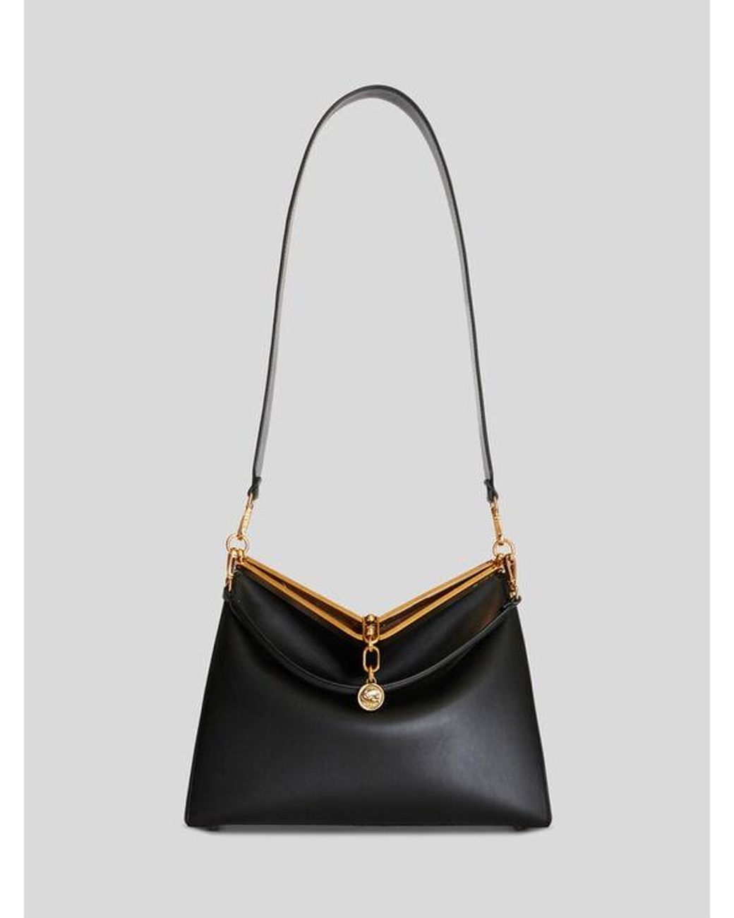 Etro Black Large Leather Vela Bag
