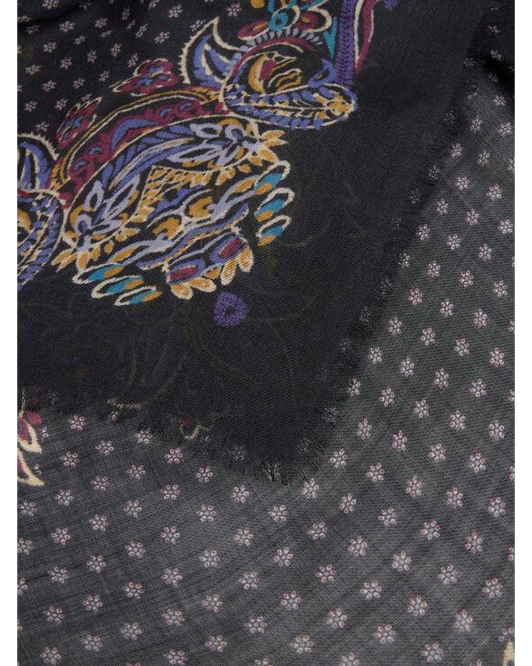 Etro Purple Floral Paisley Cashmere Shawl