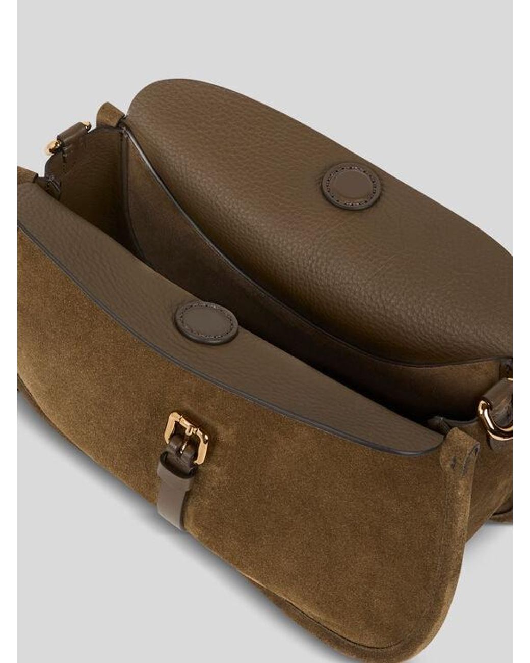 Etro Brown Medium Suede Pony Bag