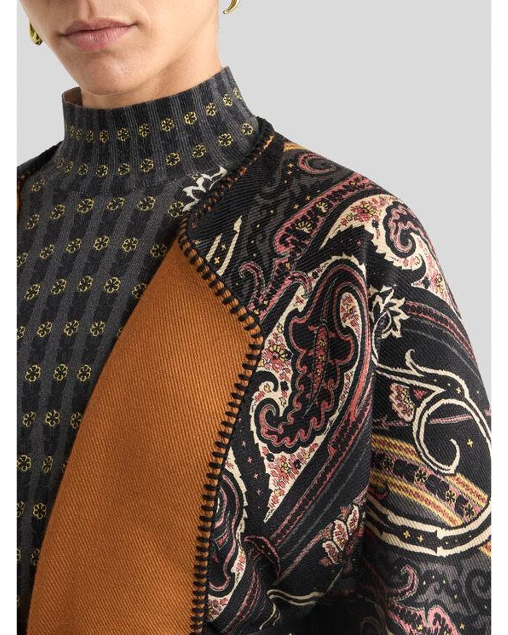 Etro Brown Reversible Wool-Blend Cloth Cape