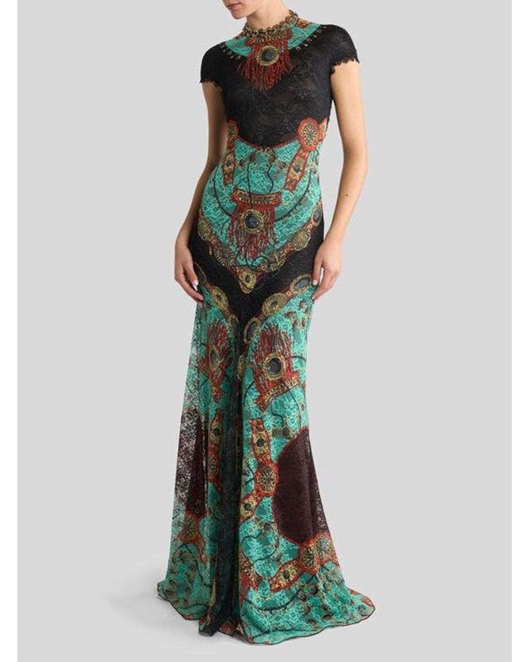 Etro Green Long Dress