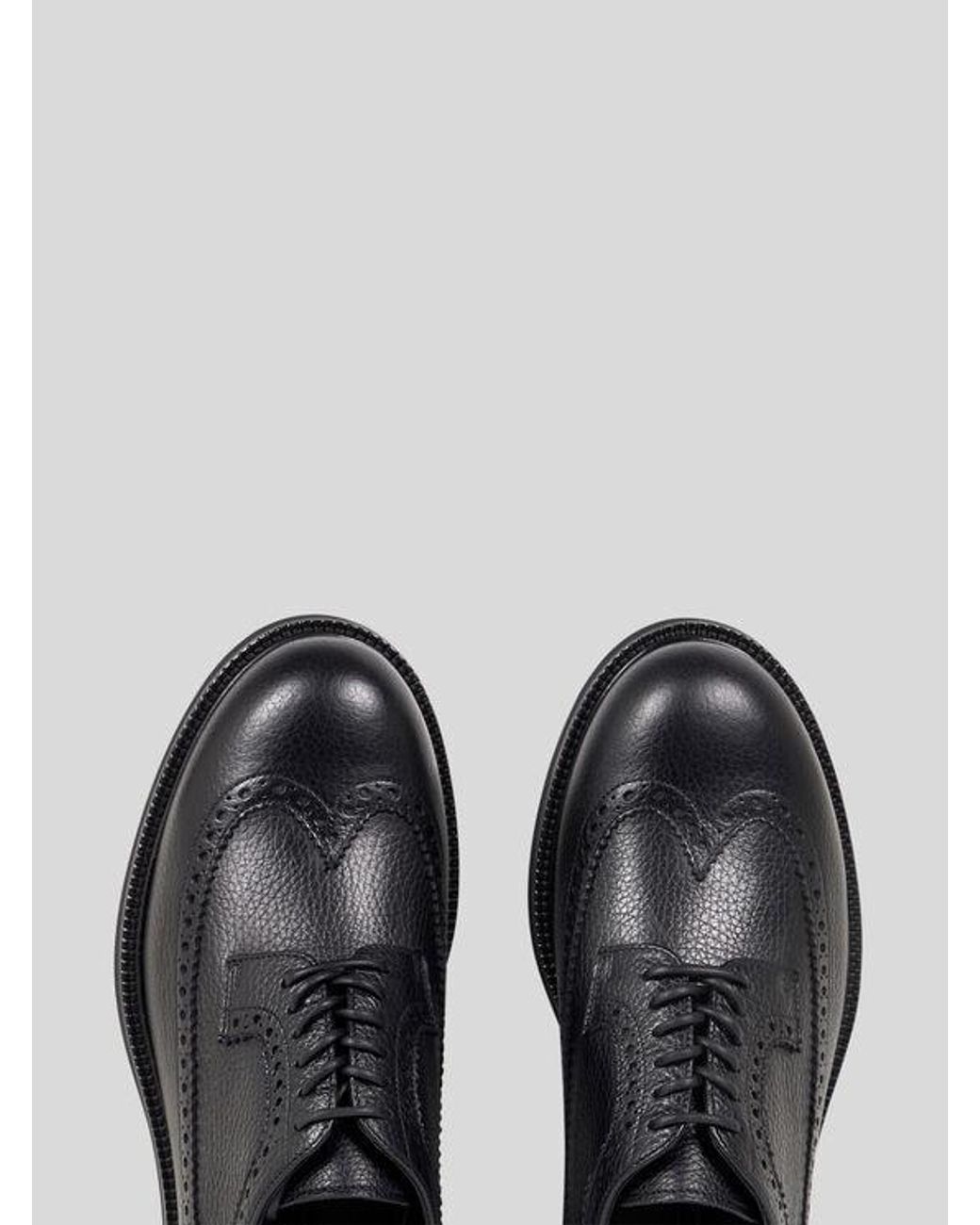 Etro Black Leather Derbies for men