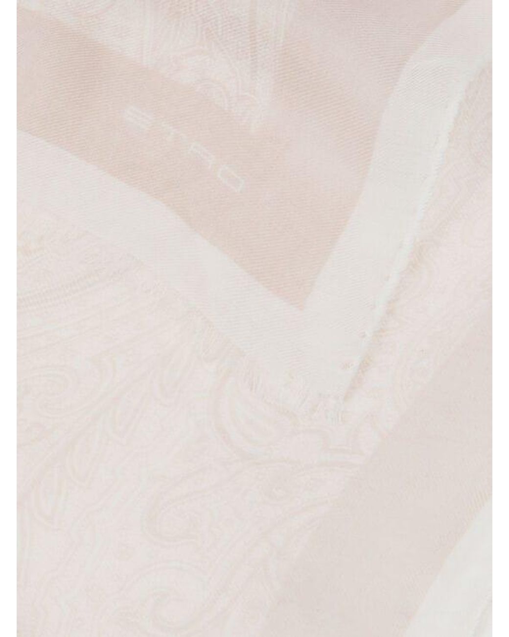 Etro White Scarf With Arnica Motif for men