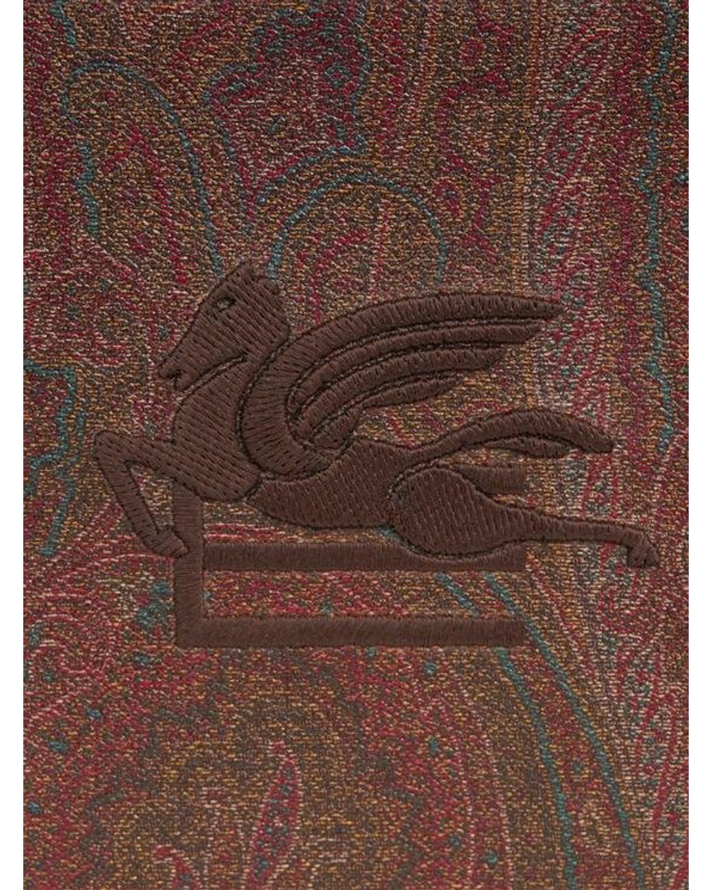 Etro Brown Medium Arnica Pouch With Pegaso Detail