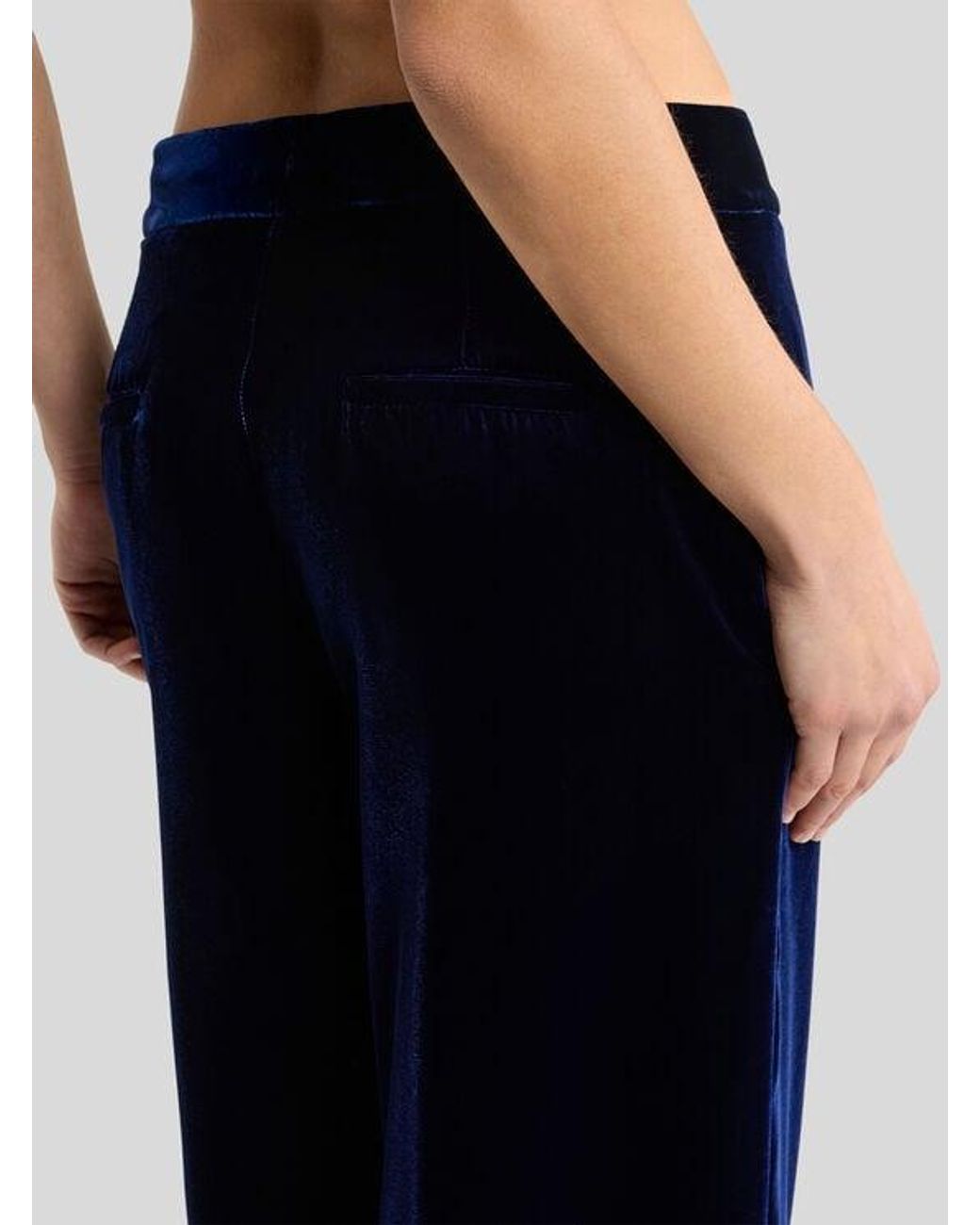 Etro Blue Wide-Leg Velvet Trousers