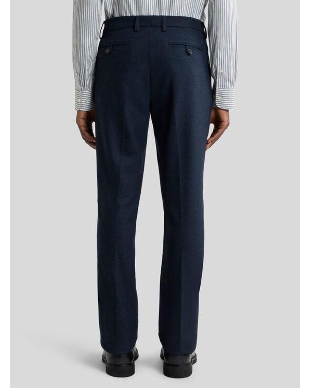 Etro Blue Plain-Coloured Knit Trousers for men