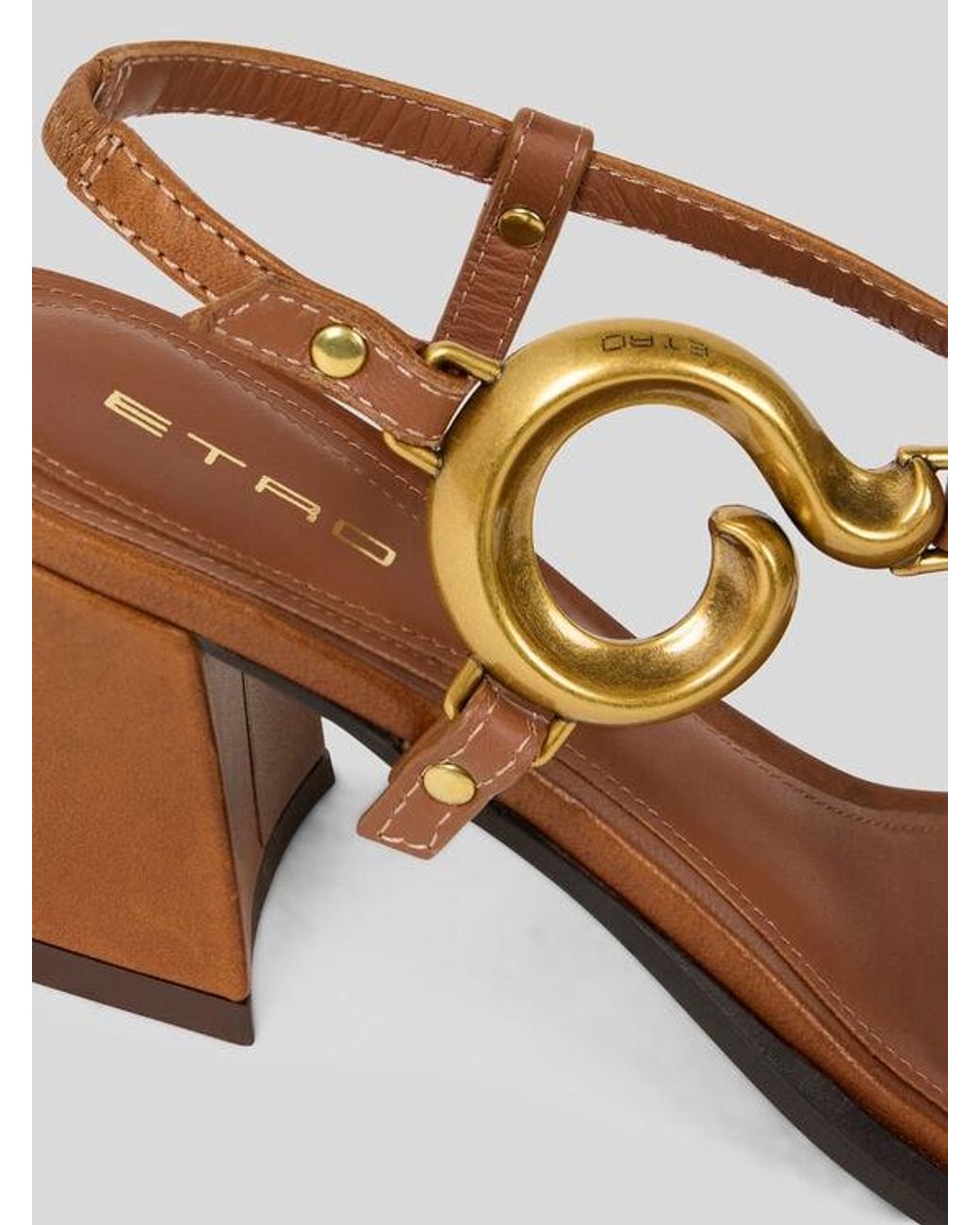 Etro Brown Sandals With Paisley Detail