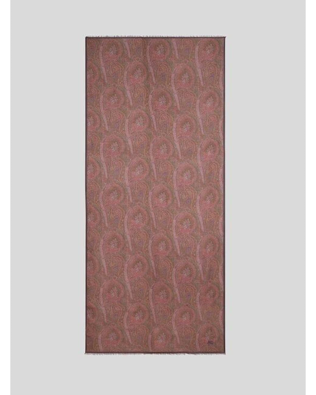 Etro Brown Paisley Scarf for men
