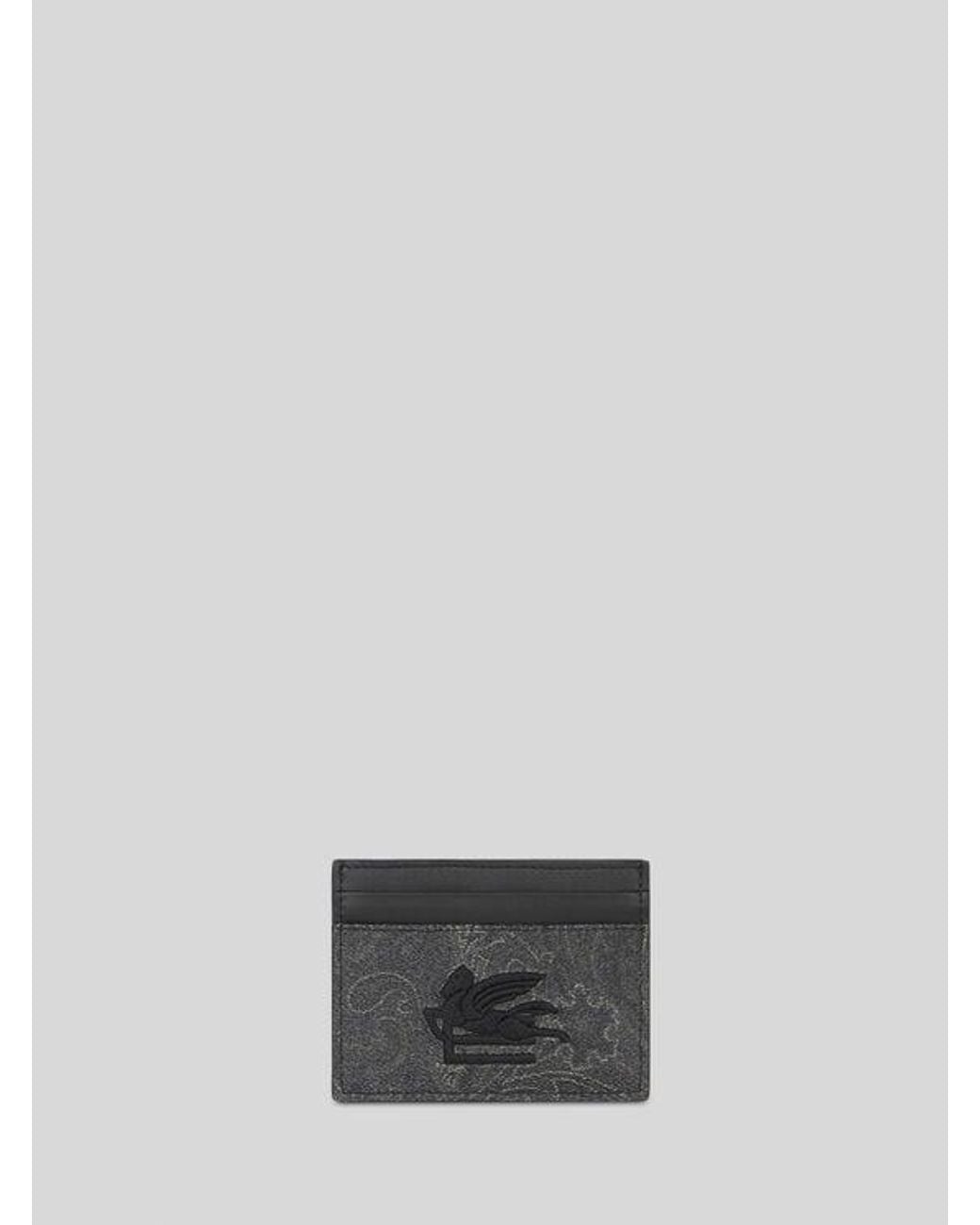 Etro White Arnica Card Holder With Pegaso Detail for men