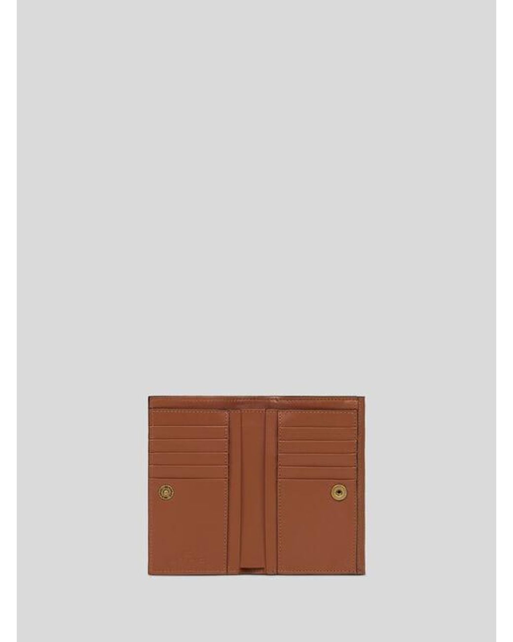 Etro Brown Hammered Leather Pony Wallet