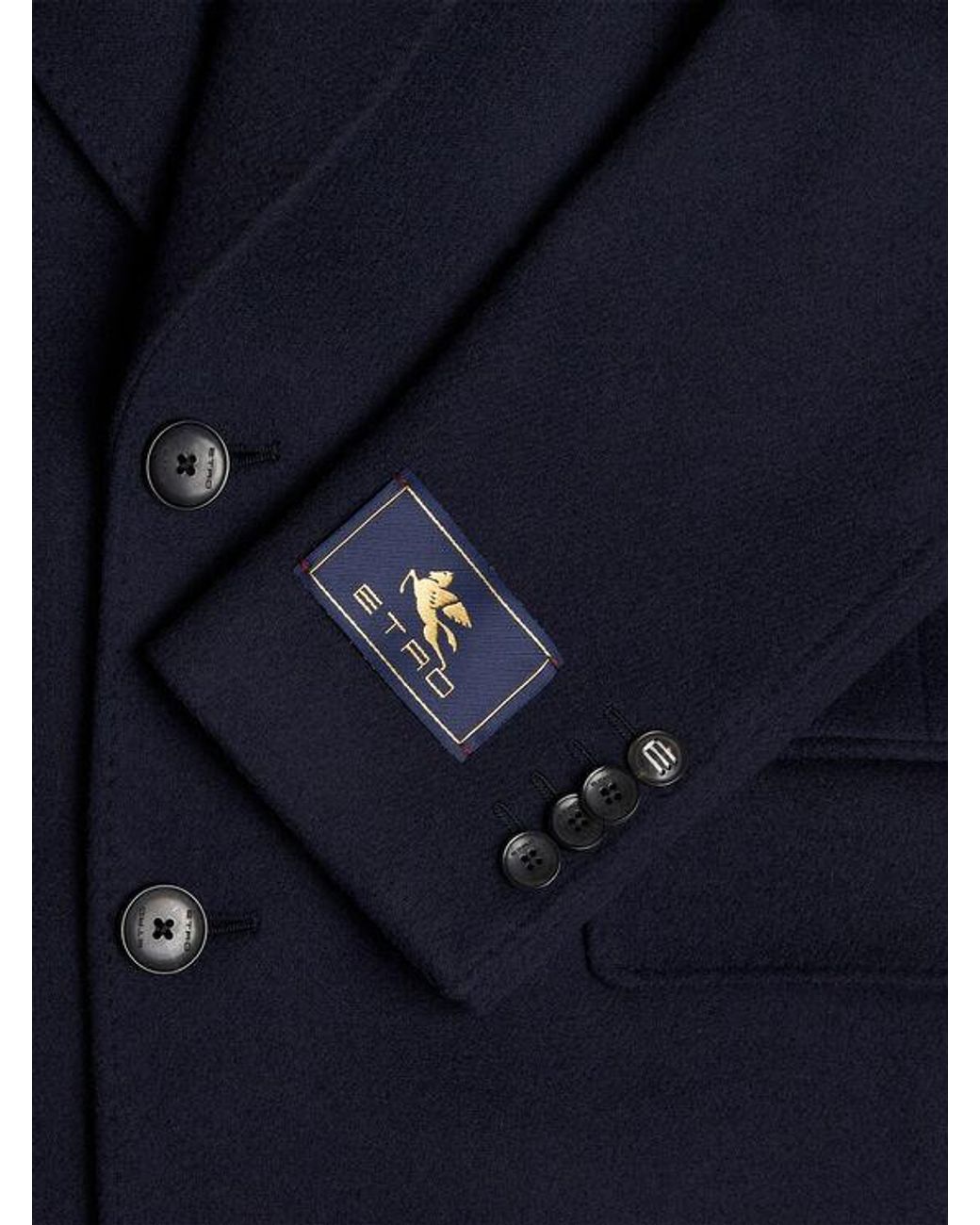 Etro Blue Cashmere Coat for men