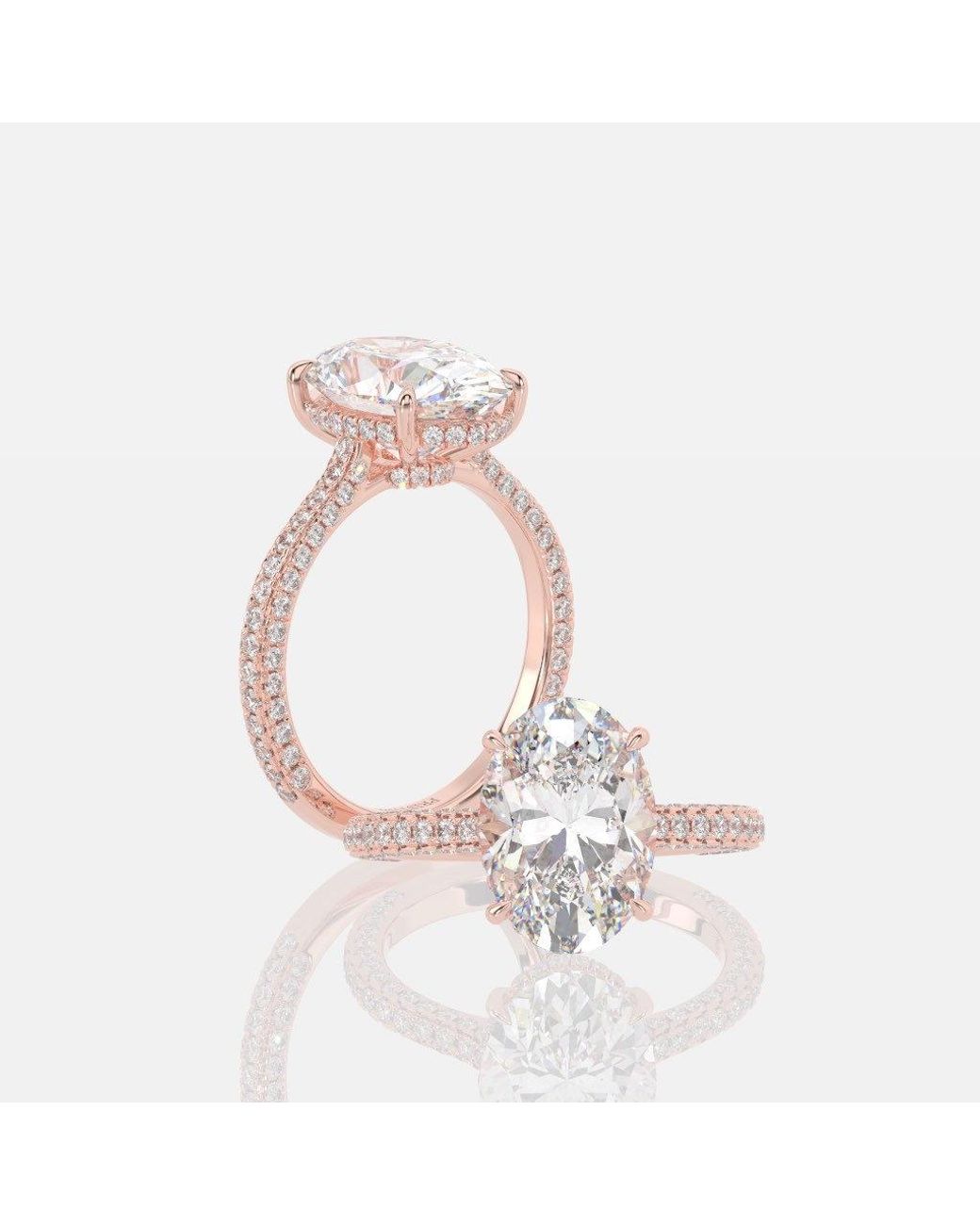 Etsy Oval Crushed Ice Moissanite Engagement Ring 4 In Gold Metallic For Men Lyst