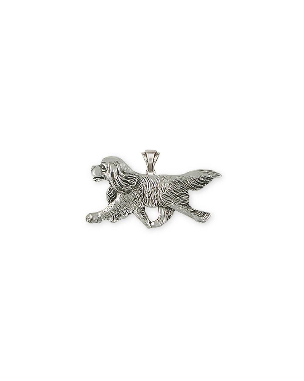Etsy Cavalier Jewelry King Charles Spaniel Pendant Handmade Sterling Silver Cv20-p Metallic -