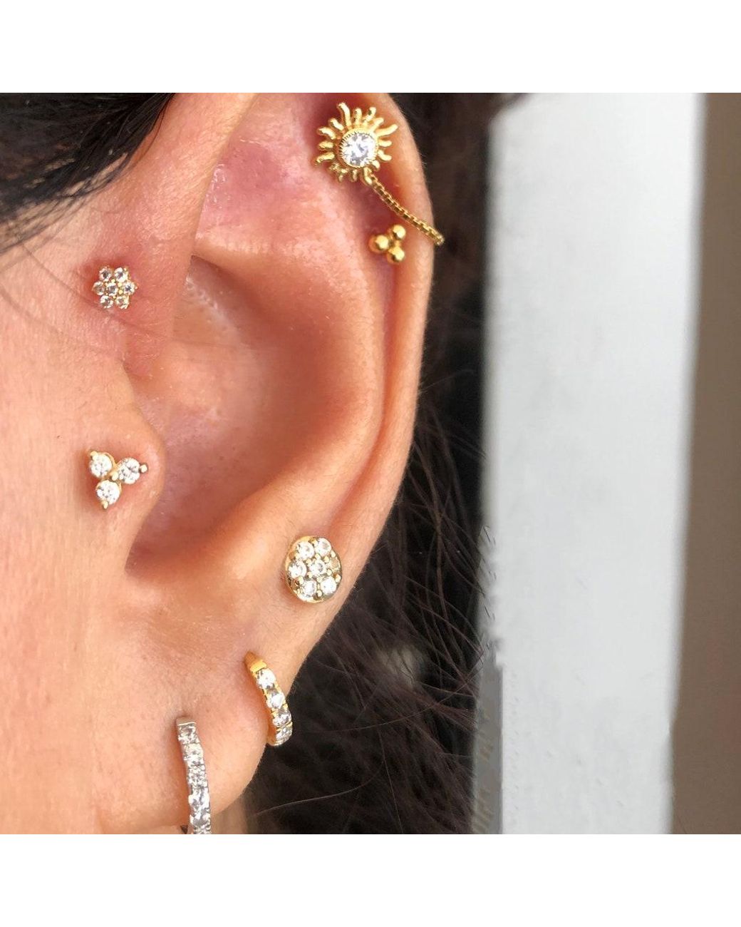2 Pcs Round Tragus Lip Ring Monroe Ear Cartilage Stud Earring Body Piercing NWUS