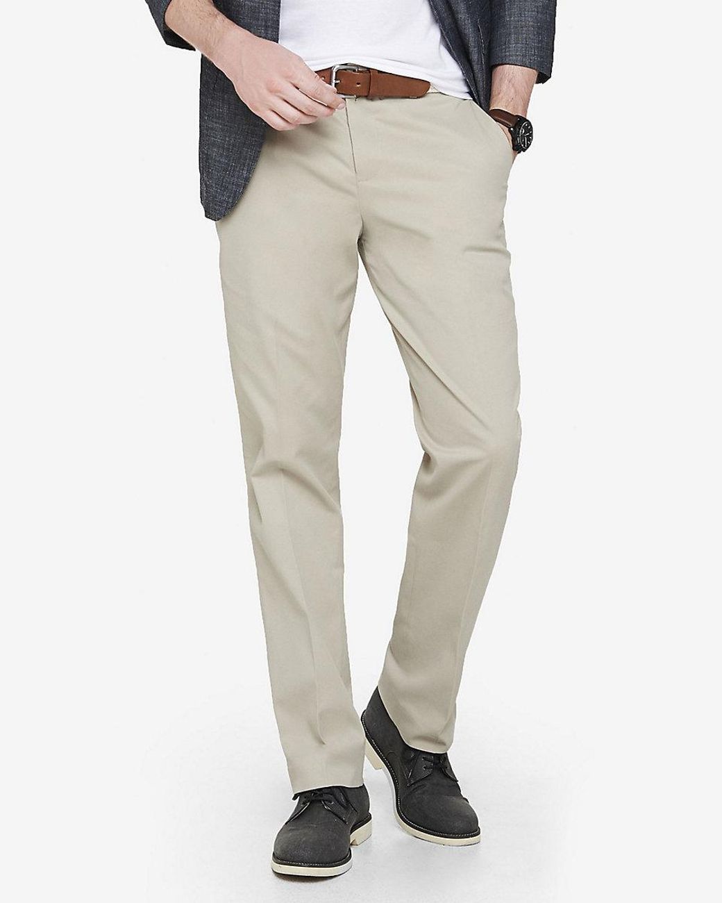 Stretch Cotton Dress Pant in Khaki 
