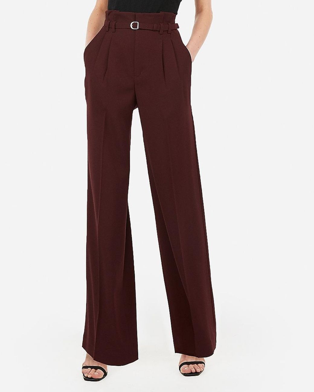 Express High Waisted Belted Wide Leg 