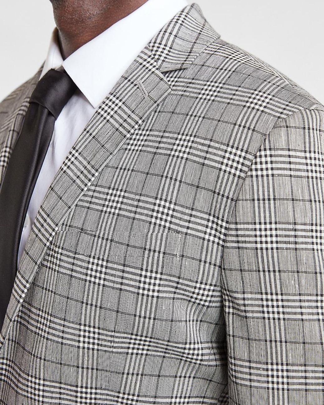 gray plaid suit jacket