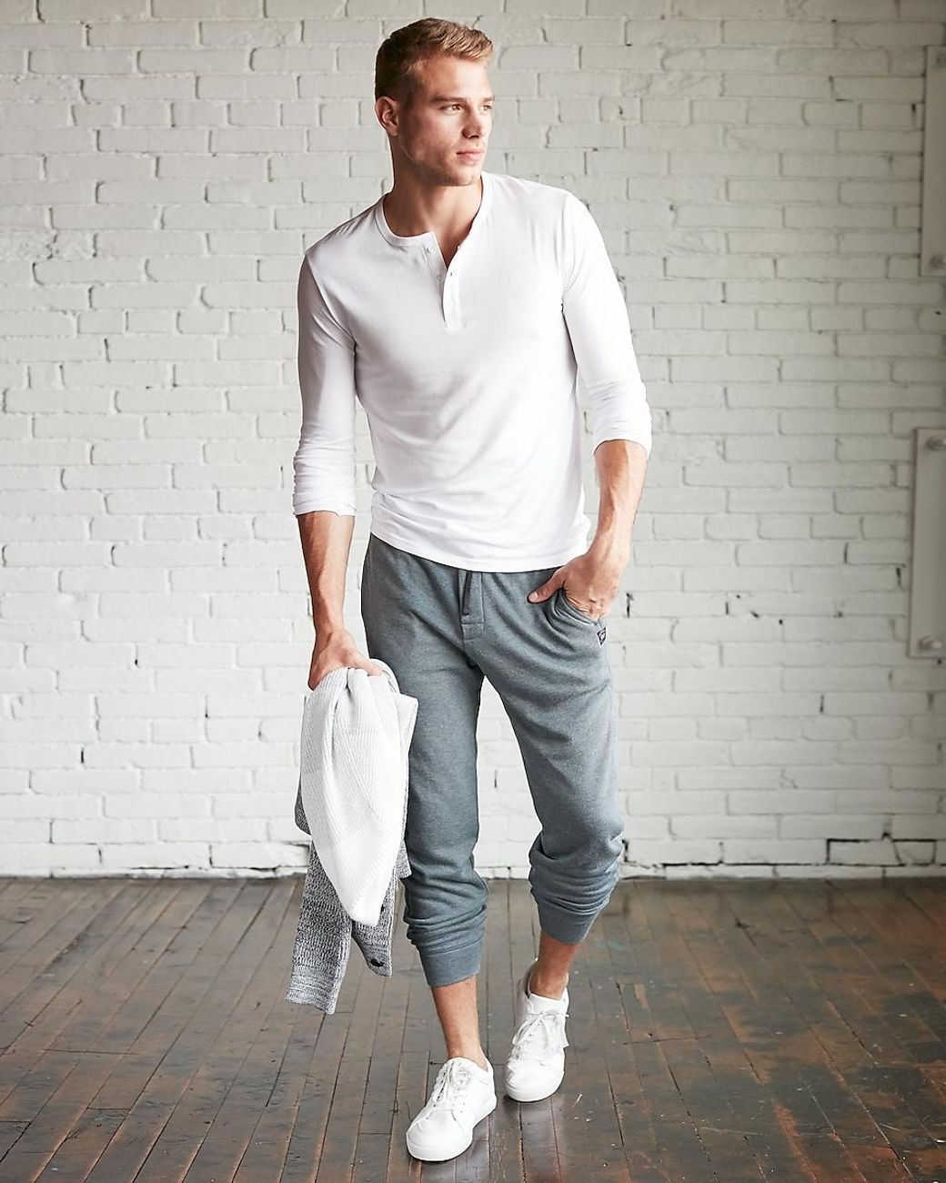 slim supersoft long sleeve henley tee