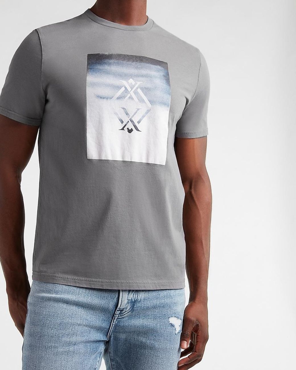 Express Cotton Gray Diamond Logo Graphic T-shirt Gray Xl Tall for Men ...