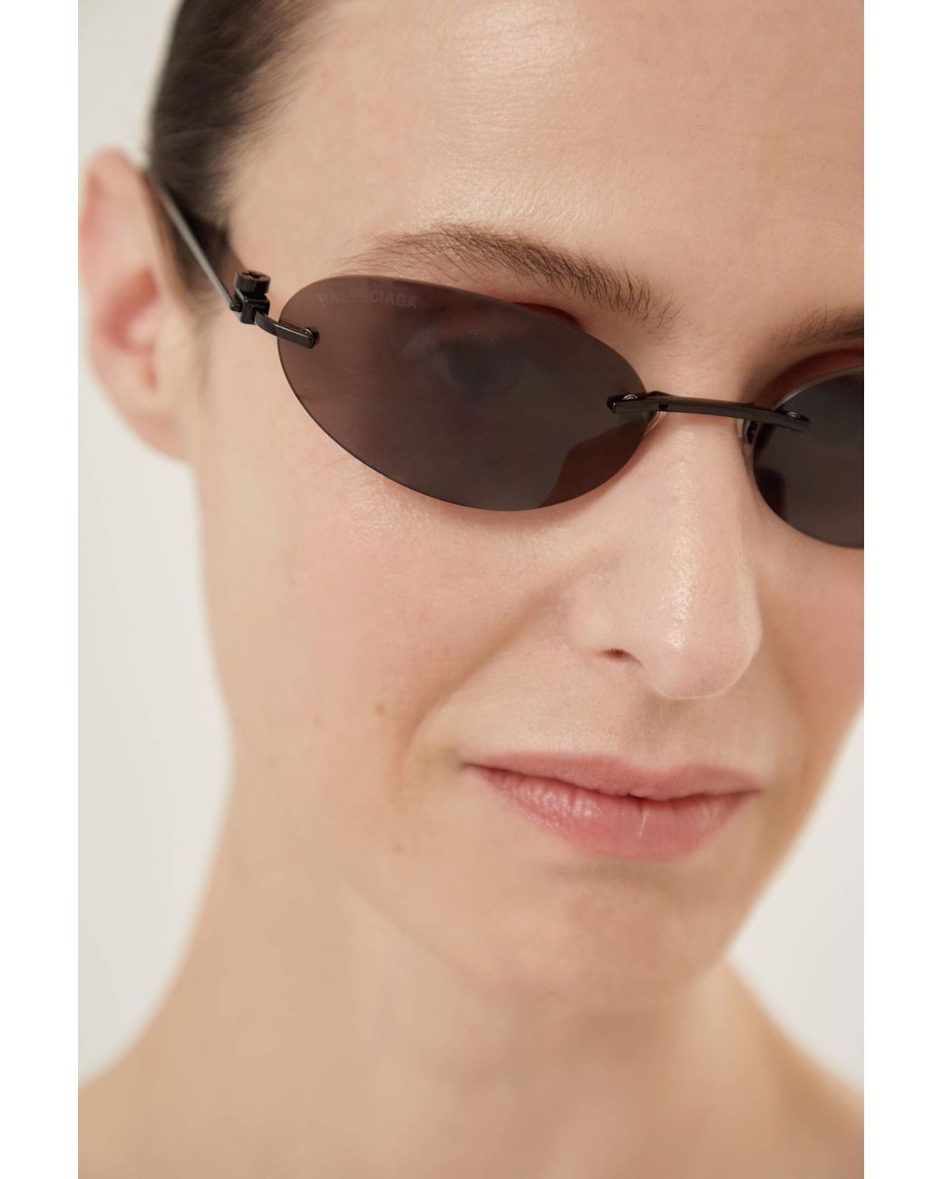 Swift Oval Sunglasses in Silver  Balenciaga NL