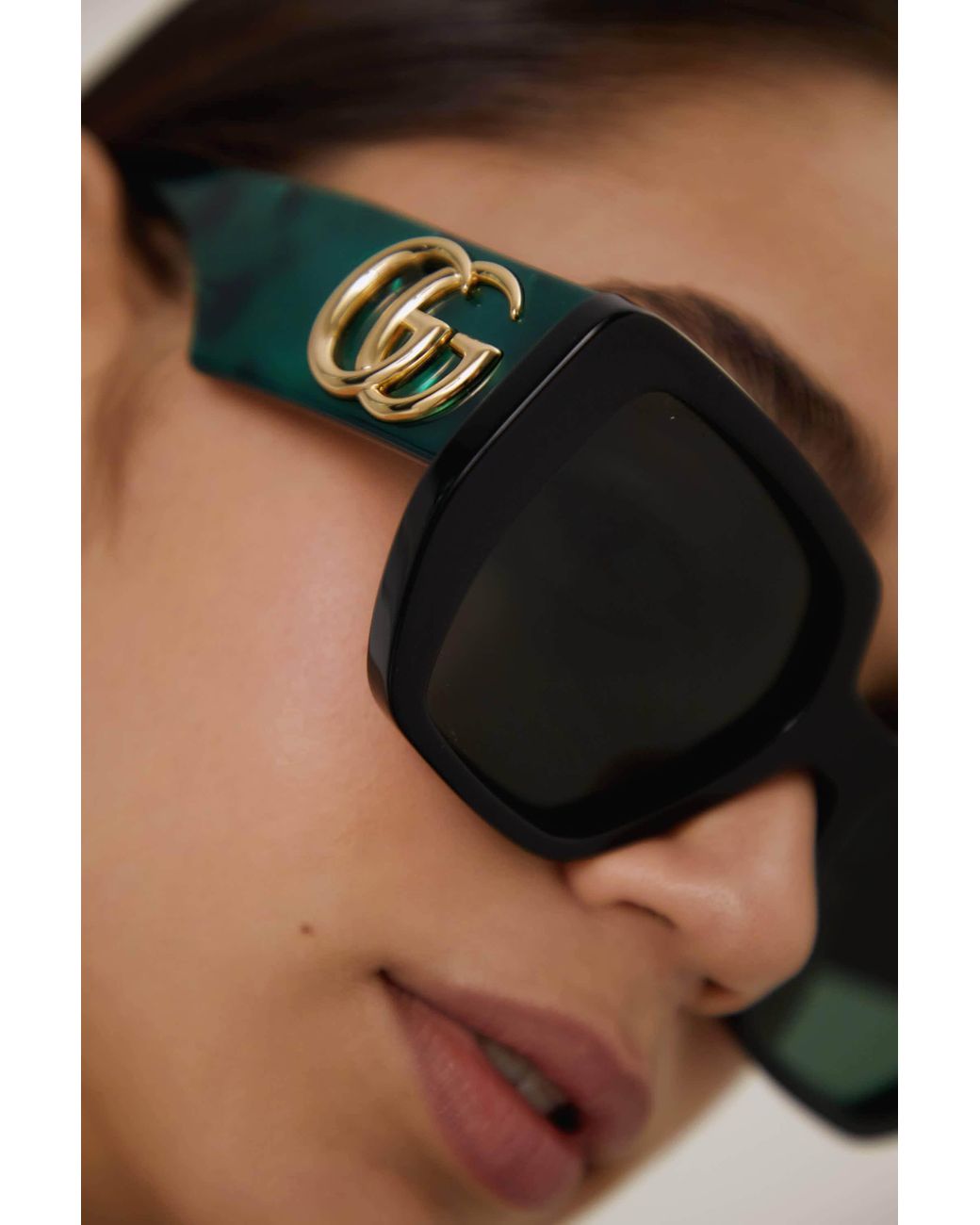Gucci Acetate Oversized Square Frame Sunglasses in Green | Lyst