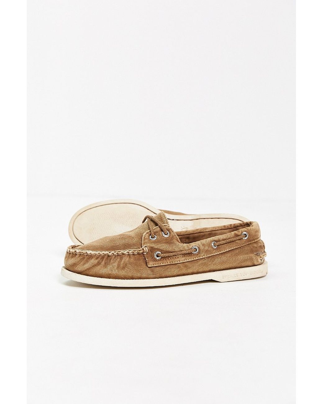 Eye Washed Canvas Boat Shoe 