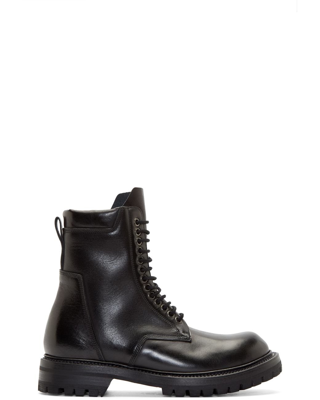 Rick Owens Black Goodyear Flex Combat Boots for Men Lyst UK