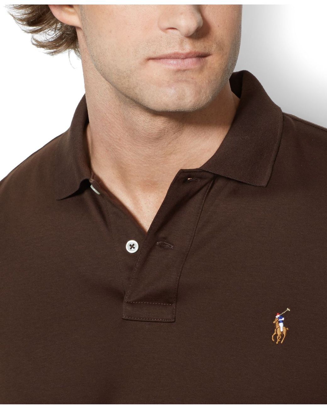 Polo Ralph Lauren Soft-Touch Pima Polo in Brown for Men | Lyst