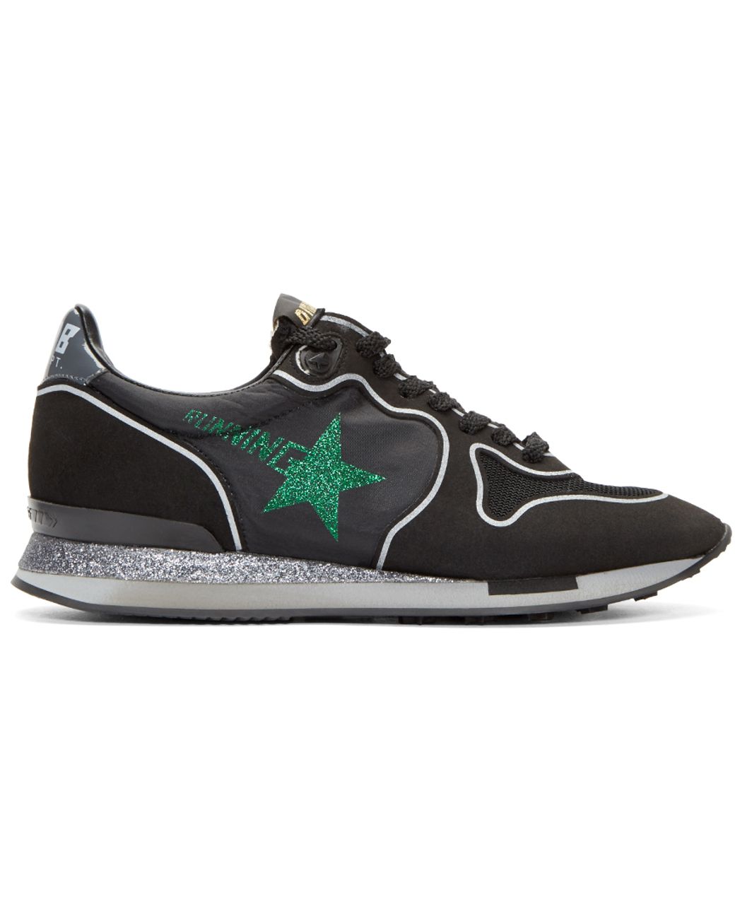 Golden Goose Black & Glitter Running Sneakers Lyst