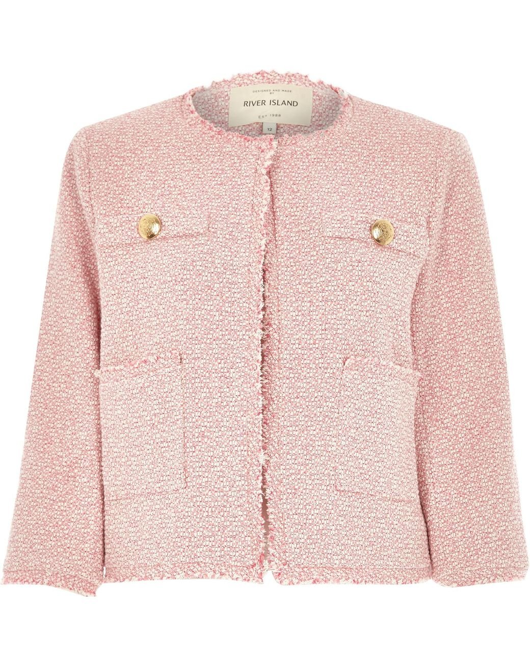 Pink boucle jacket uk cheap