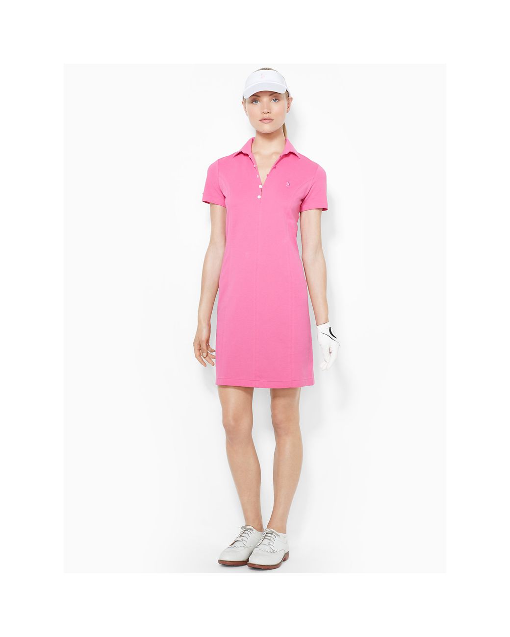 Ralph Lauren Golf Stretch-Cotton Polo Dress in Pink