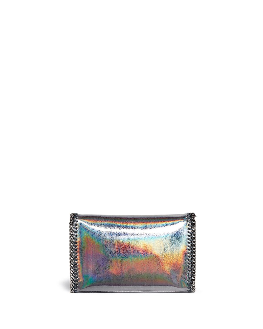 Stella McCartney 'falabella' Mini Holographic Cracklé Chain Bag in Metallic  | Lyst