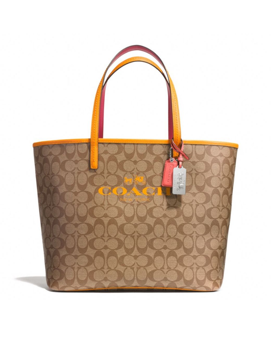 COACH Tote in Signature C Coated Canvas in Brown Lyst