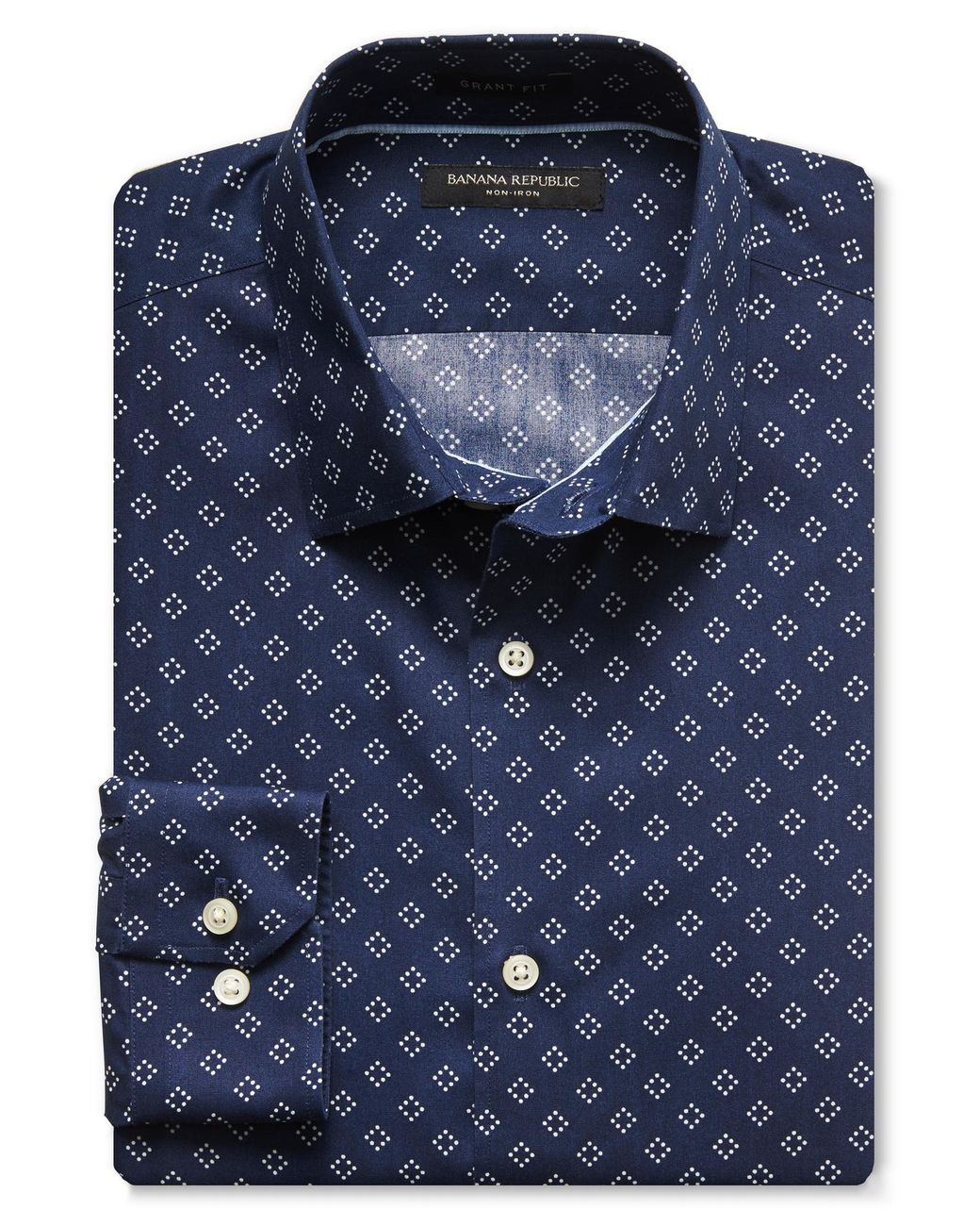 Banana Republic Cotton Grant-fit Non-iron Diamond Dot Shirt in Blue for Men  | Lyst