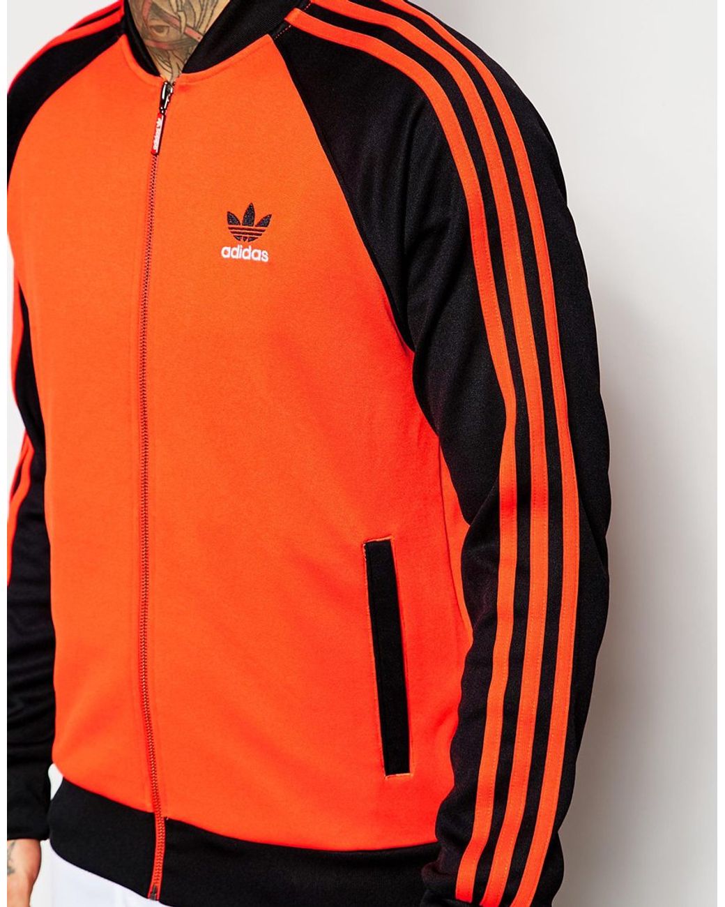 adidas Originals Superstar Track Jacket Aj7002 in Orange for Men | Lyst