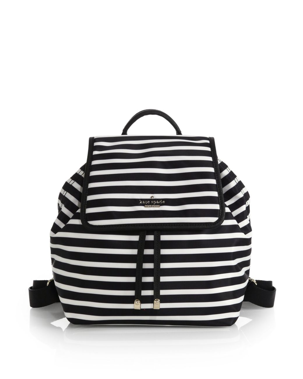 Kate Spade Classic Striped Molly Backpack in Black | Lyst