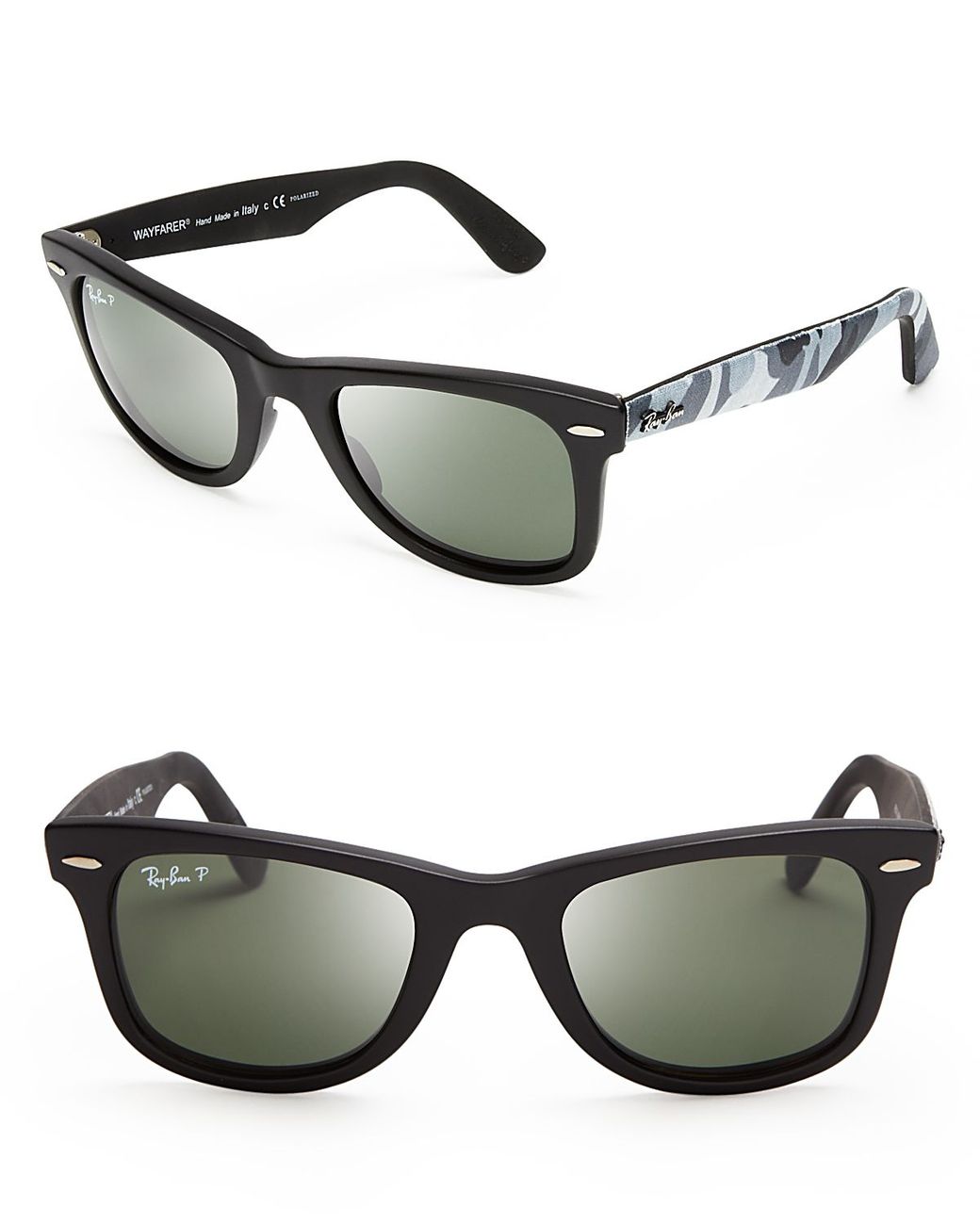 Ray-Ban Polarized Camo Fabric Wayfarer Sunglasses in Black for Men | Lyst