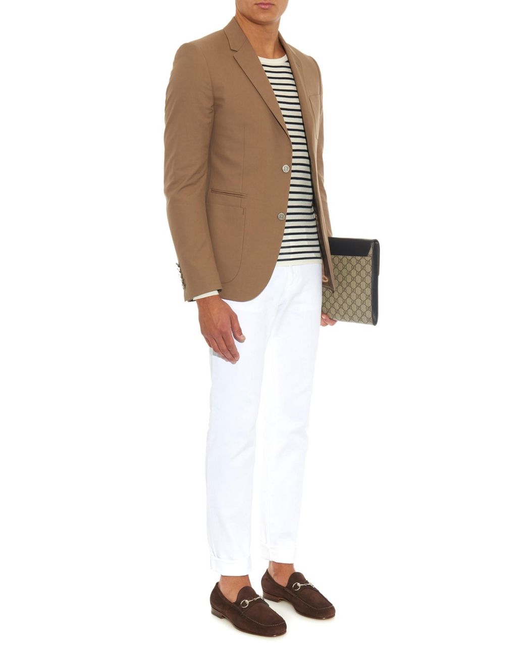 Gucci Roos Suede Loafers in Brown for 