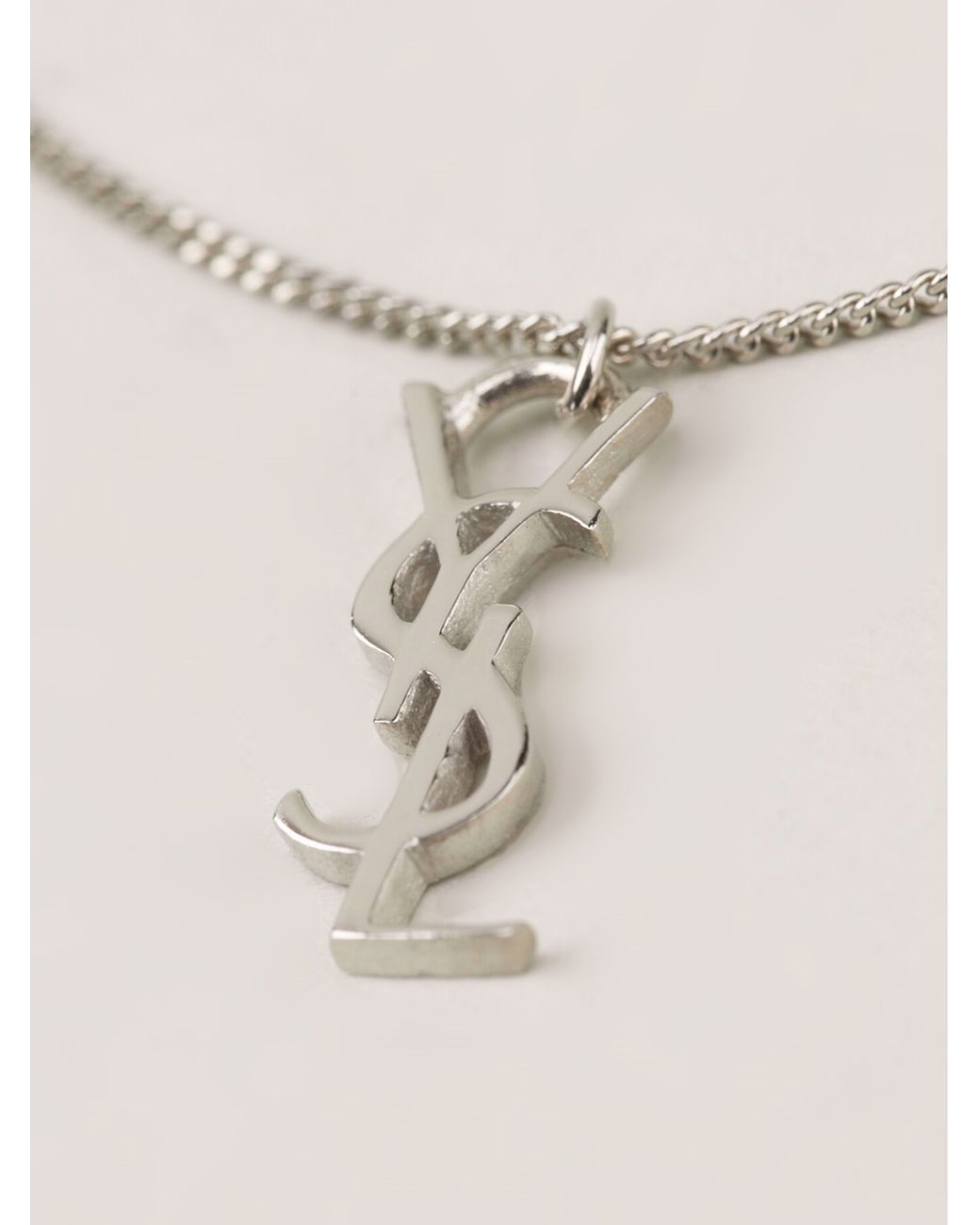Saint Laurent Monogram Necklace in Metallic | Lyst