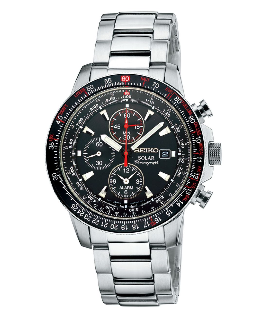 Seiko Men's Solar Chronograph Stainless Steel Bracelet 40mm Ssc007 in  Metallic for Men | Lyst