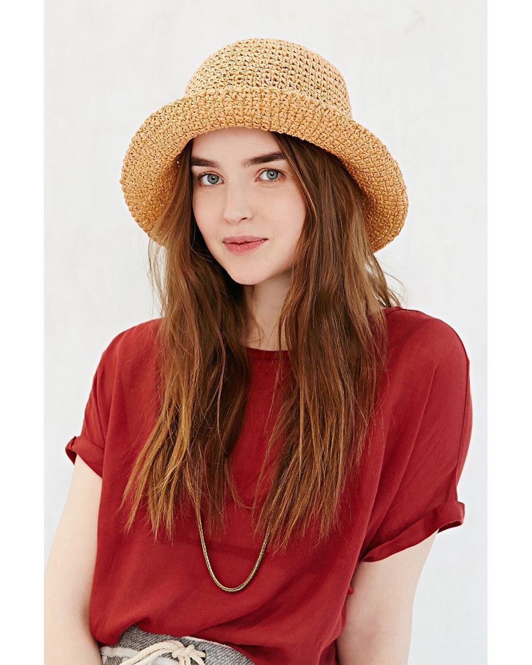 Packable Straw Bucket Hat 
